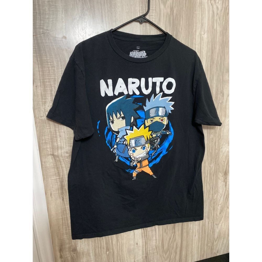 Naruto Sasuke Kakashi Ripple Junction Tee Shirt Mens L Black Naruto Shippuden